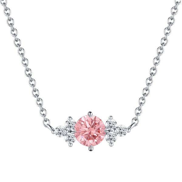 Round pink joy necklace