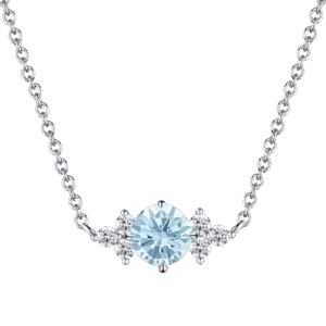 Round blue joy necklace