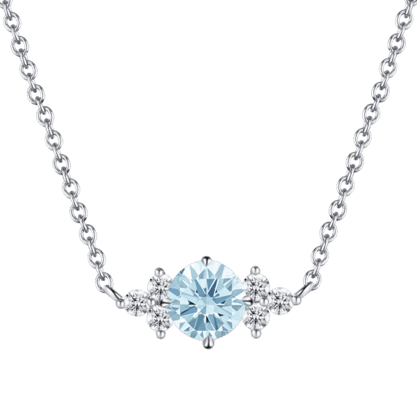 Round blue joy necklace