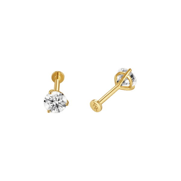 Round brilliant flatback earrings - Image 3