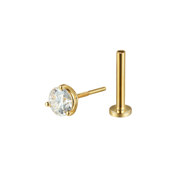 Round brilliant flatback earrings - Image 5