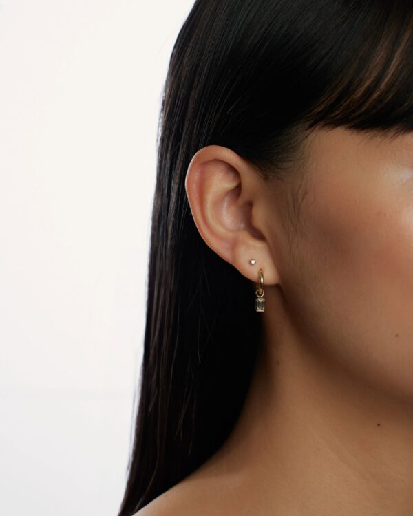 Emerald diamond earring charm - Image 3