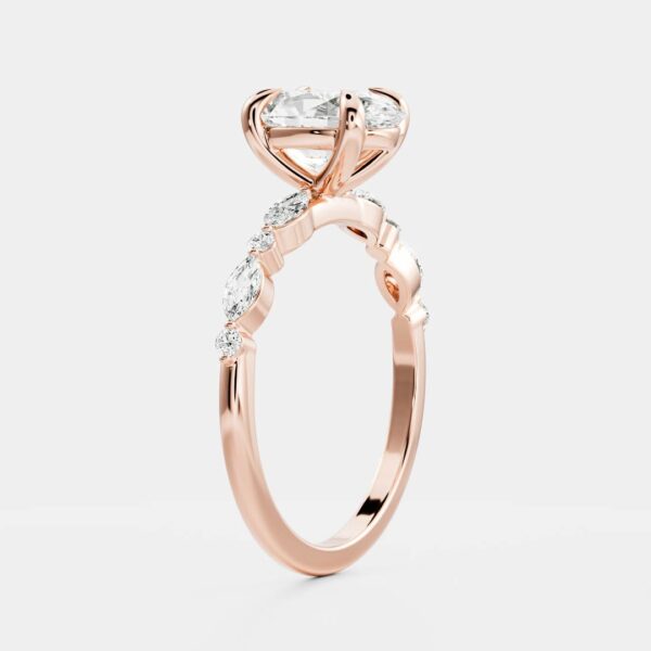 The Avery Ring - Oval With Marquise and Round Brilliant Band - Image 8