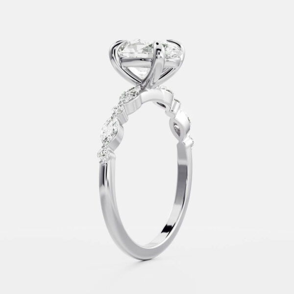 The Avery Ring - Oval With Marquise and Round Brilliant Band - Image 7