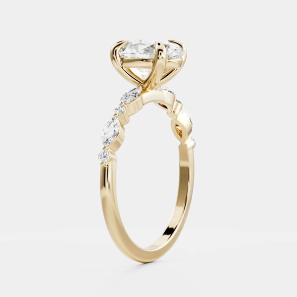 The Avery Ring - Oval With Marquise and Round Brilliant Band - Image 6