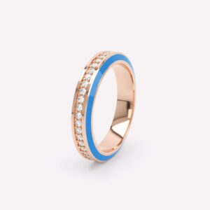 Eternity Blue Enamel 4mm Diamond Ring