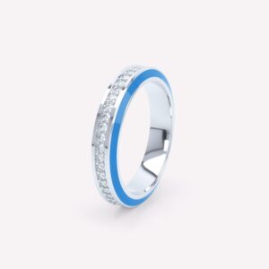 Eternity Blue Enamel 4mm Diamond Ring
