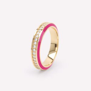 Eternity Pink Enamel 4mm Diamond Ring