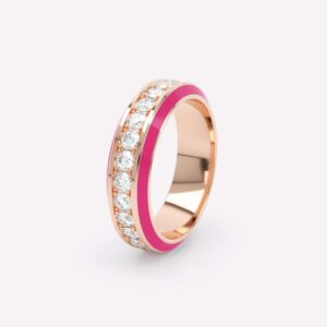 Eternity Pink Enamel 6mm Diamond Ring