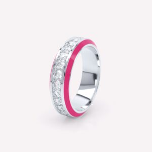 Eternity Pink Enamel 6mm Diamond Ring
