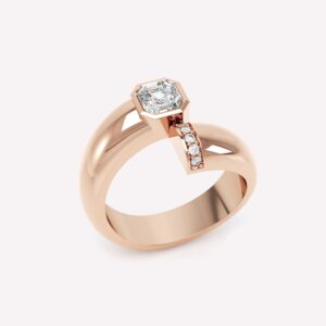 Toi et Moi Polished Asscher Ring