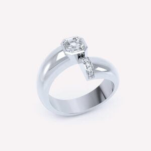 Toi et Moi Polished Asscher Ring