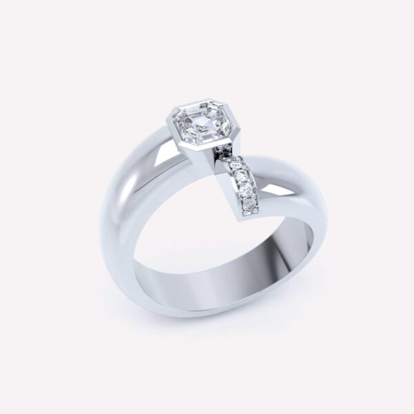 Toi et Moi Polished Asscher Ring