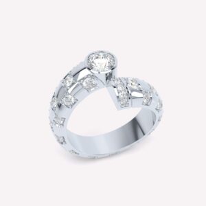 Toi et Moi Checkerboard Brilliant Ring