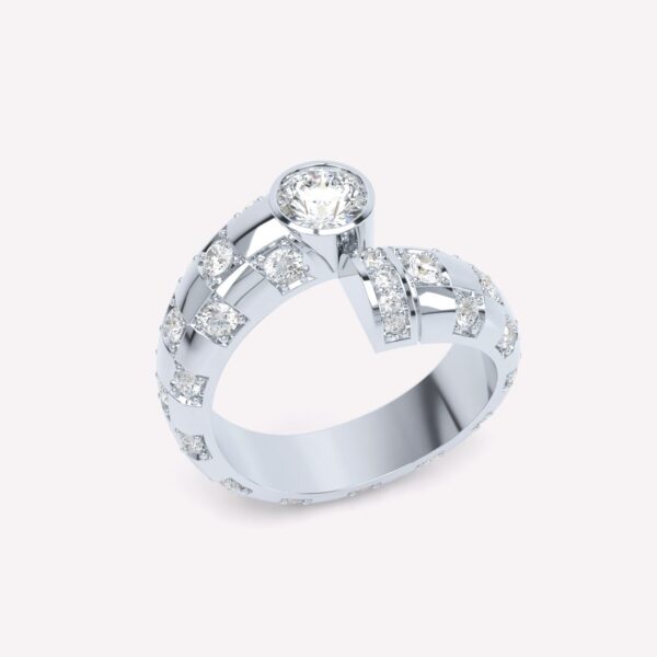 Toi et Moi Checkerboard Brilliant Ring