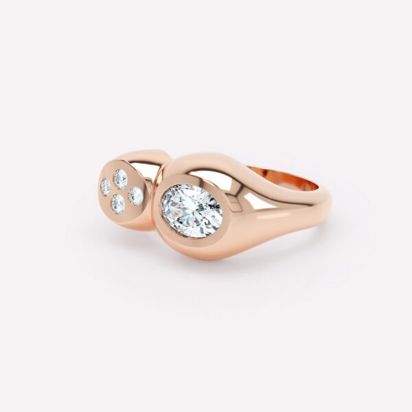 Curve Diamond Duo Ring