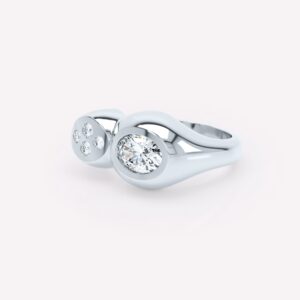 Curve Diamond Duo Ring