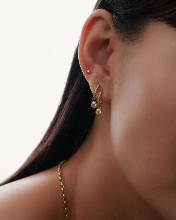 Round diamond earring charm - Image 4