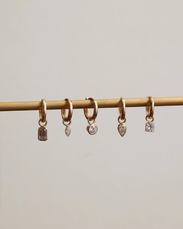 Baguette diamond earring charm - Image 3