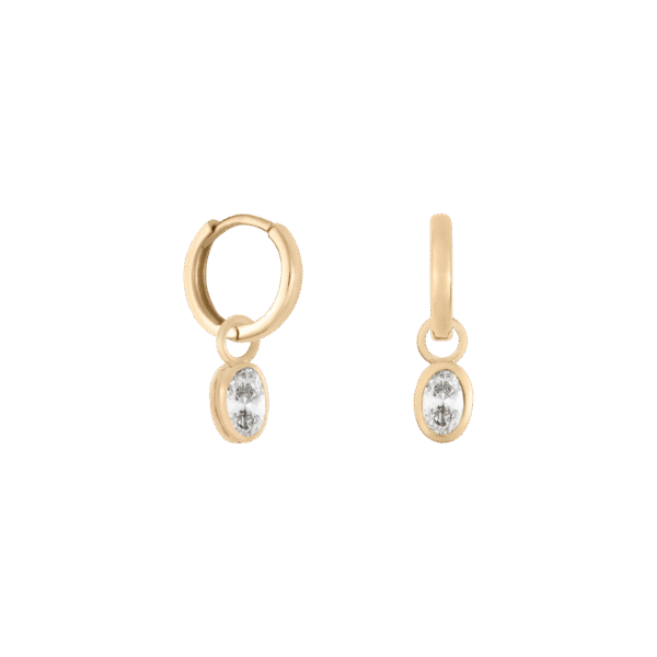 Oval diamond earring charm - Image 3