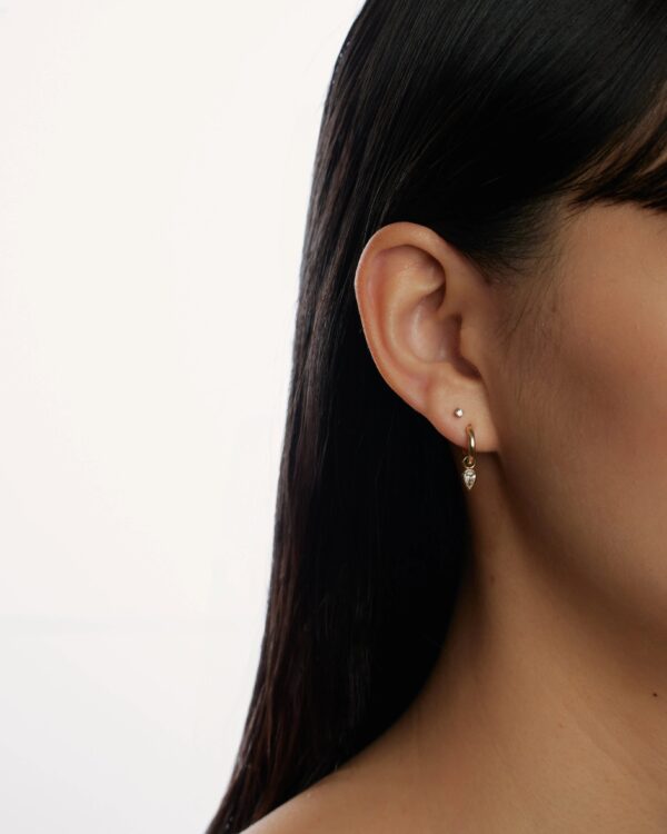 Pear diamond earring charm - Image 2