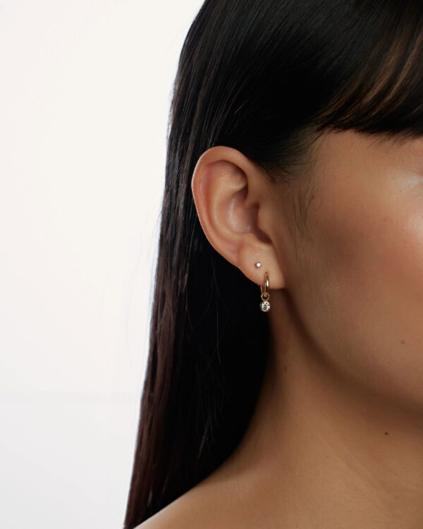 Round diamond earring charm - Image 2