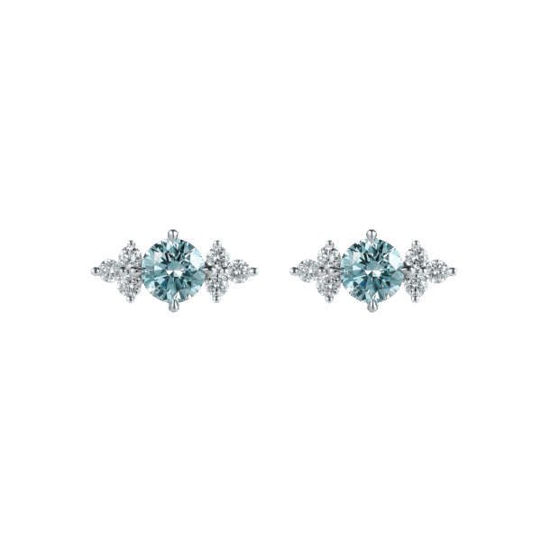 Round brilliant blue joy earrings