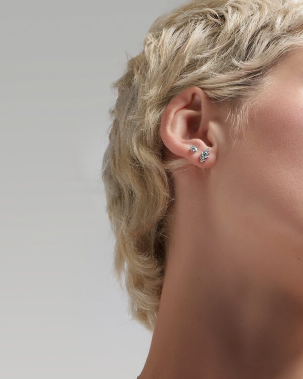Round brilliant flatback earrings - Image 2