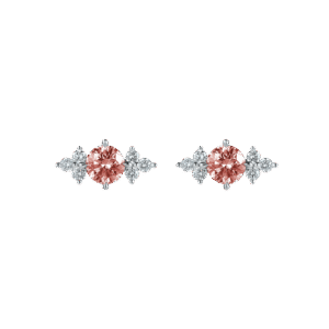 Round brilliant pink joy earrings