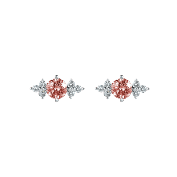 Round brilliant pink joy earrings