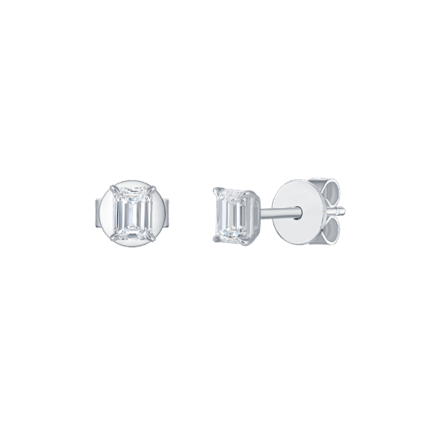 Emerald solitaire studs - Image 4