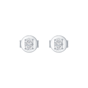 Oval solitaire studs