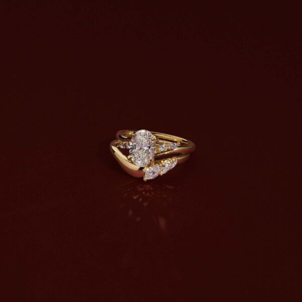 The Amira Ring - Oval with Marquise Accents - Image 3