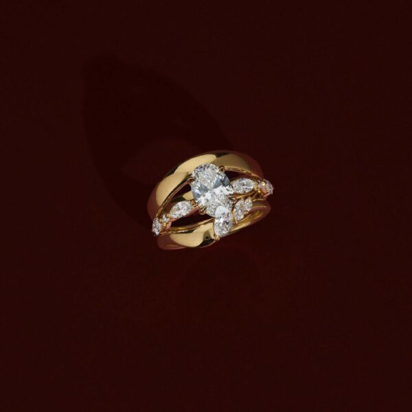 The Avery Ring - Oval With Marquise and Round Brilliant Band - Image 3