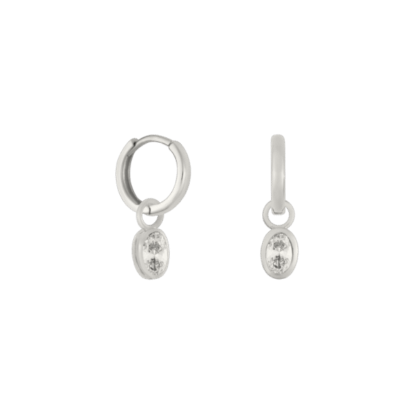 Oval diamond earring charm - Image 4