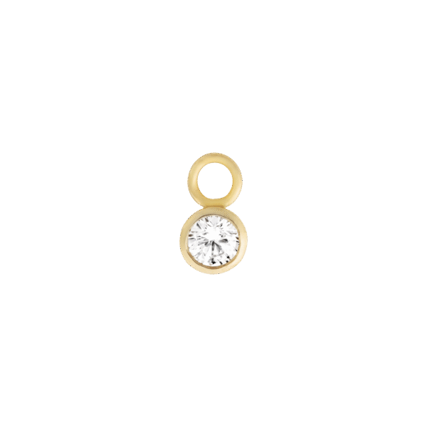 Round diamond earring charm