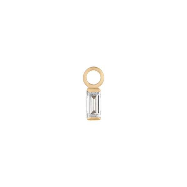 Baguette diamond earring charm