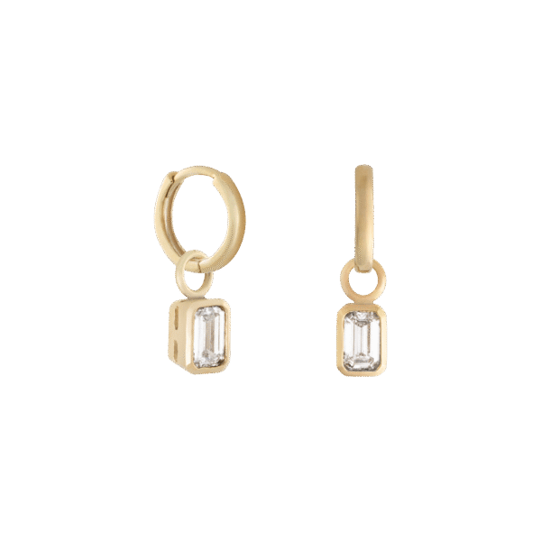 Emerald diamond earring charm - Image 4