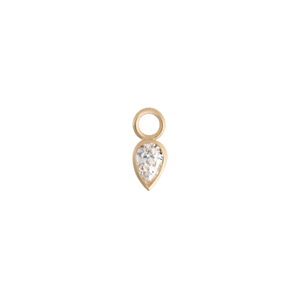 Pear diamond earring charm