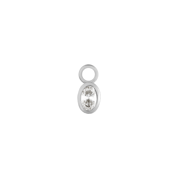 Oval diamond earring charm - Image 2