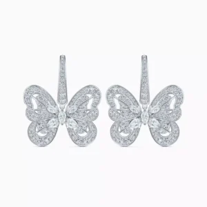 Portraits of Nature Butterfly Earrings in White Gold