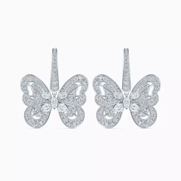 Portraits of Nature Butterfly Earrings in White Gold