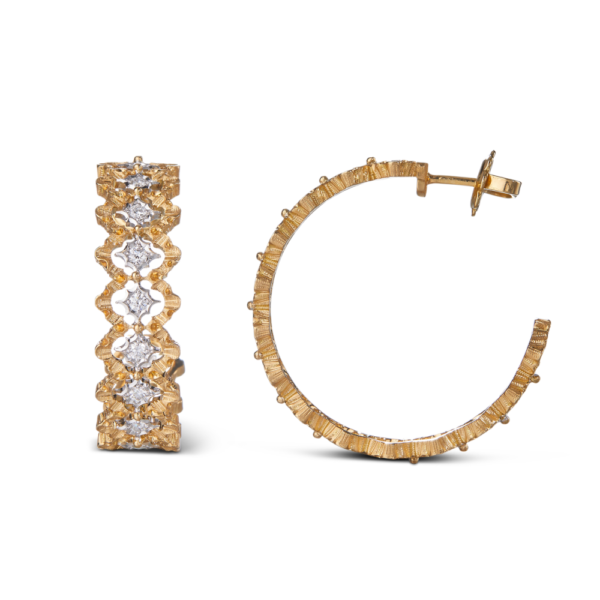 ROMBI EARRINGS IN YELLOW AND WHITE GOLD WITH DIAMONDS$5000 - Image 2
