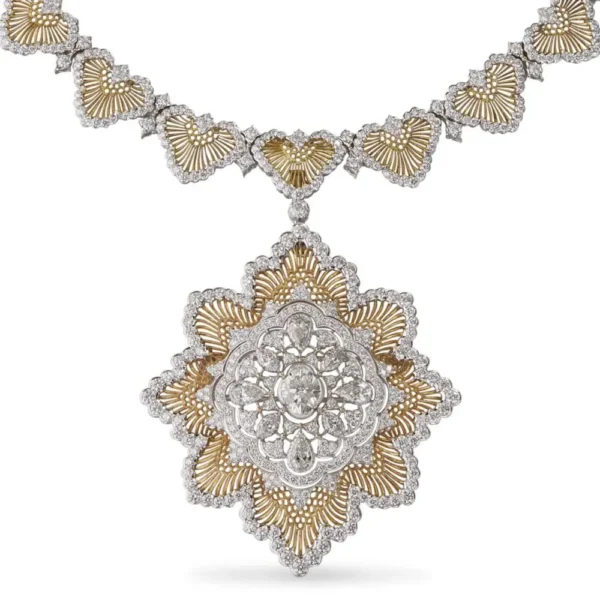 HIGH JEWELRY WHITE AND YELLOW GOLD PENDANT - Image 2