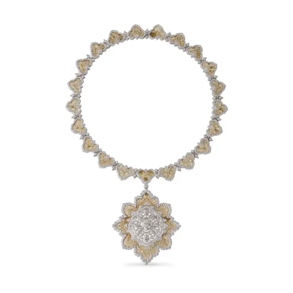 HIGH JEWELRY WHITE AND YELLOW GOLD PENDANT