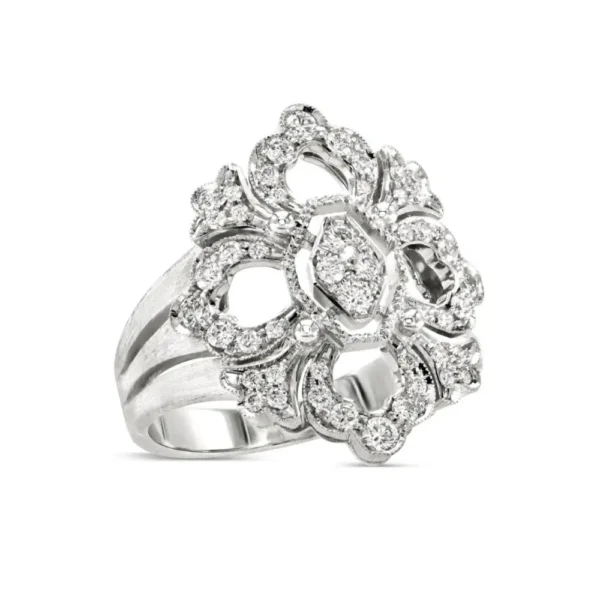 OPERA FULL PAVE' WHITE GOLD RING - Image 4