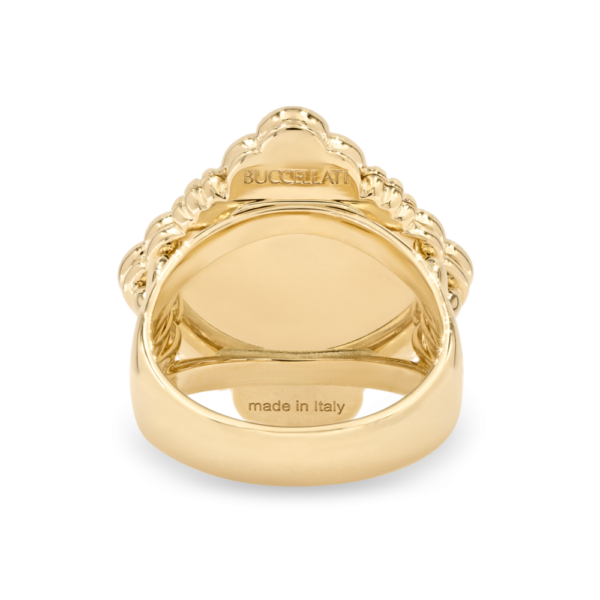 OPERA TULLE YELLOW GOLD RING WIT RED ENAMEL BACKGROUND AND LOGO - Image 3
