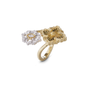 OPERA TULLE YELLOW AND WHITE GOLD RING WITH ONYX AND DIAMONDS