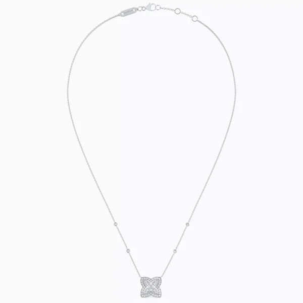 Enchanted Lotus Pendant in white gold with pear shape diamonds
