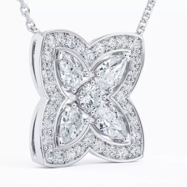 Enchanted Lotus Pendant in white gold with pear shape diamonds - Image 3